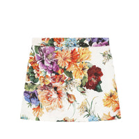 FLORAL-PRINT SKIRT WITH BUTTON-FRONT DETAIL