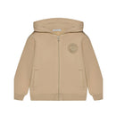 BEIGE HOODED KNIT CARDIGAN