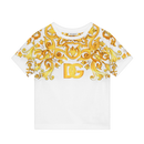 WHITE T-SHIRT WITH YELLOW MAJOLICA PRINT