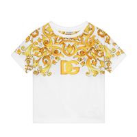 WHITE T-SHIRT WITH YELLOW MAJOLICA PRINT