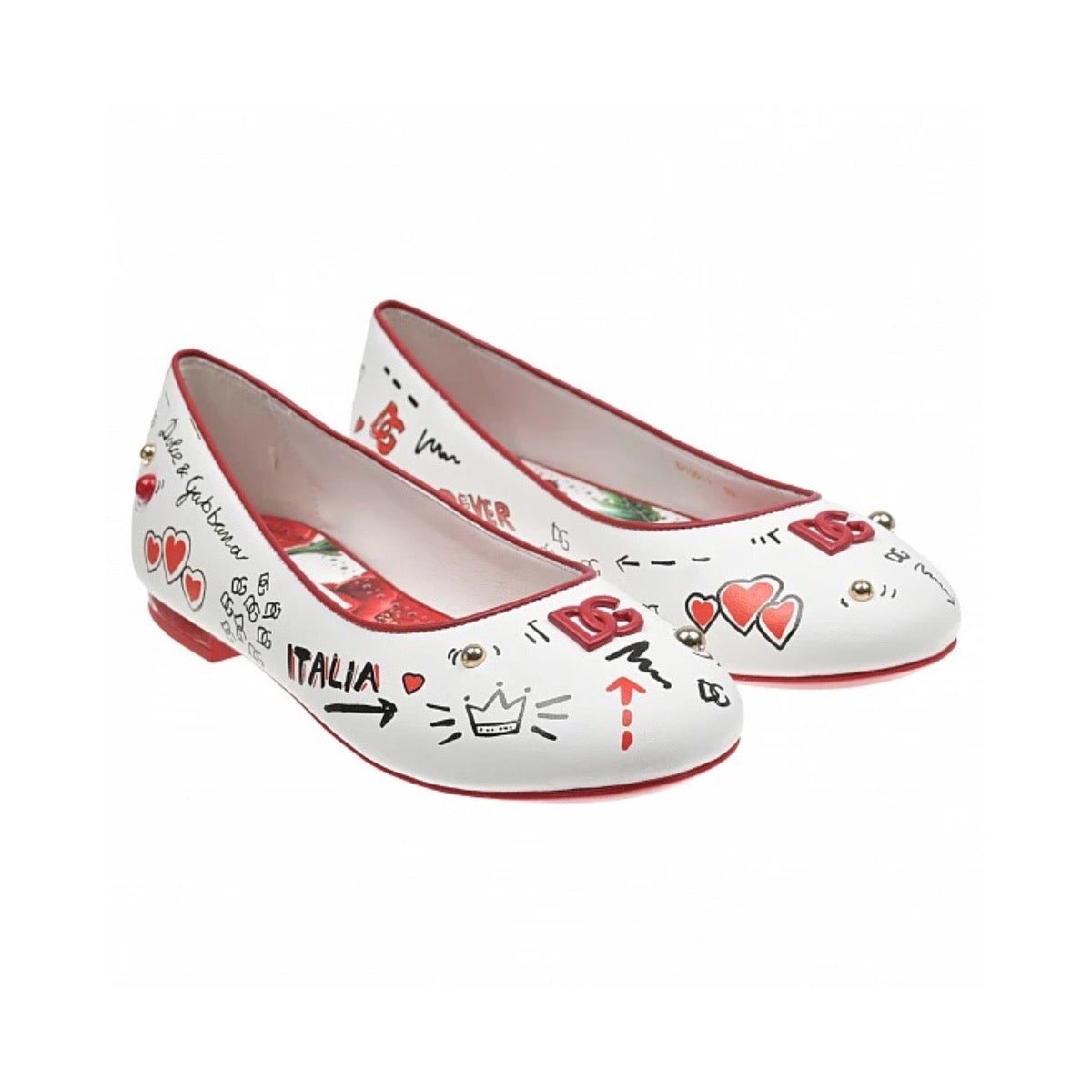 poppy-print ballerinas