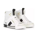 high-top sneakers in white&gold