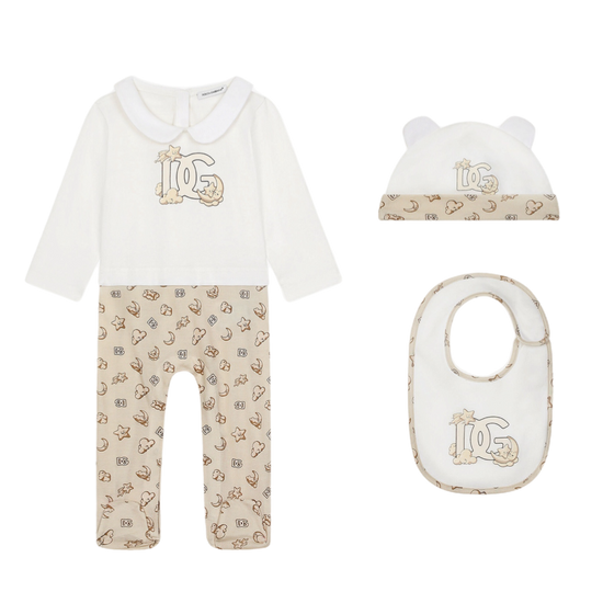 THREE PIECES PRINTED BABY SET