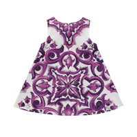 MAJOLICA-PRINT COTTON POPLIN SLEEVELESS DRESS FOR GIRLS