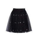 FLARED BLACK SKIRT WITH A SPARKLING DG LOGO
