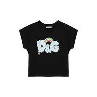 rainbow print t-shirt in black