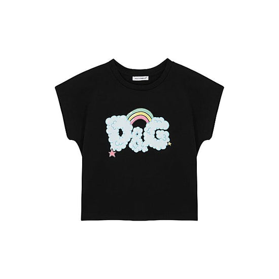 RAINBOW PRINT T-SHIRT IN BLACK