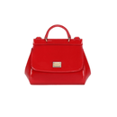 LACQUERED LEATHER SHOULDER BAG IN RED