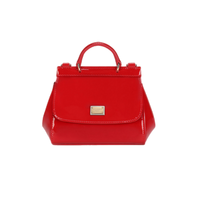 LACQUERED LEATHER SHOULDER BAG IN RED