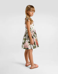 SLEEVELESS DRESS IN HYDRANGEA PRINT