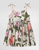 SLEEVELESS DRESS IN HYDRANGEA PRINT