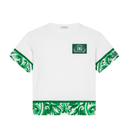 WHITE T-SHIRT WITH GREEN MAJOLICA PRINT