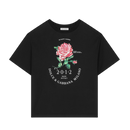 BLACK T-SHIRT WITH A ROSE PRINT