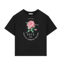BLACK T-SHIRT WITH A ROSE PRINT