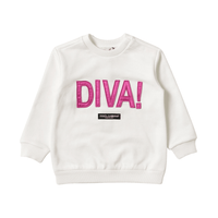 diva' print sweatshirt for toddlers