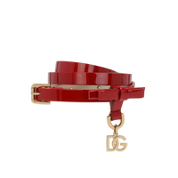 LACQUERED LEATHER BELT IN RED