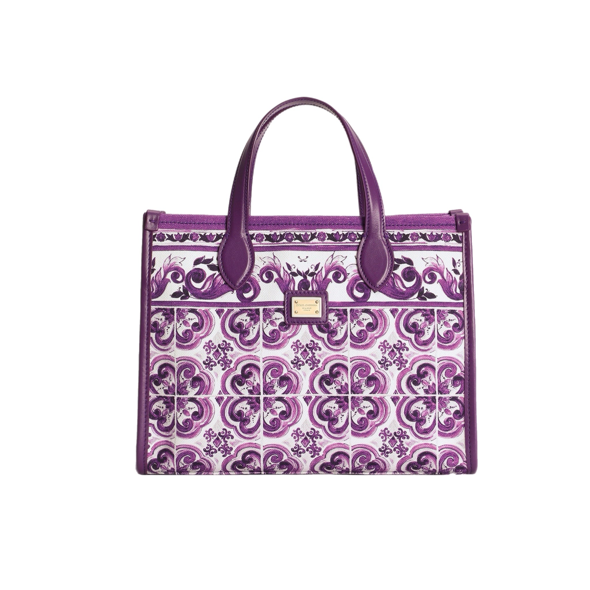 MAJOLICA-PRINT CANVAS HANDBAG