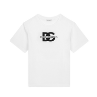 WHITE T-SHIRT WITH BLACK DG LOGO