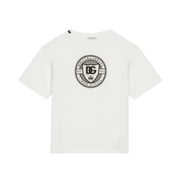 WHITE T-SHIRT WITH BLACK DG LOGO