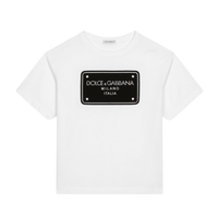 WHITE T-SHIRT WITH BLACK DG LOGO