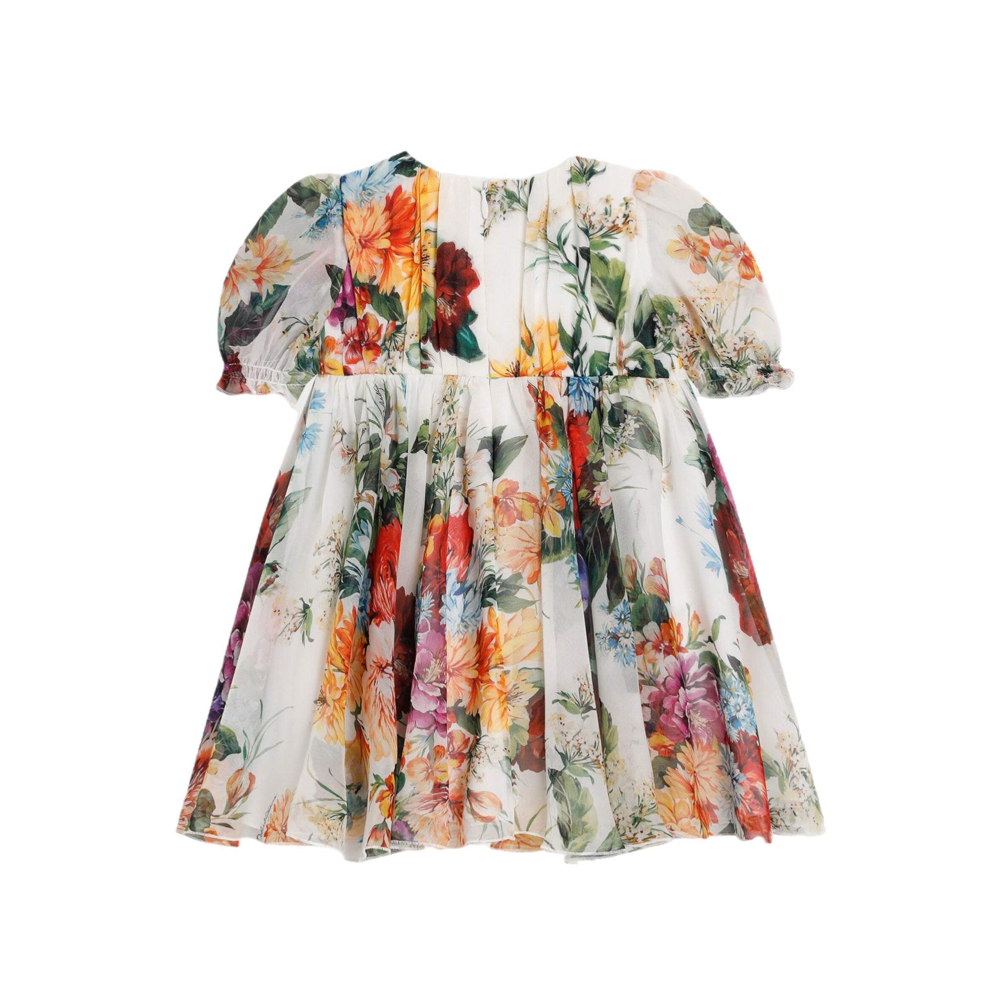 FLORAL-PRINT SILK CHIFFON SPECIAL-OCCASION DRESS