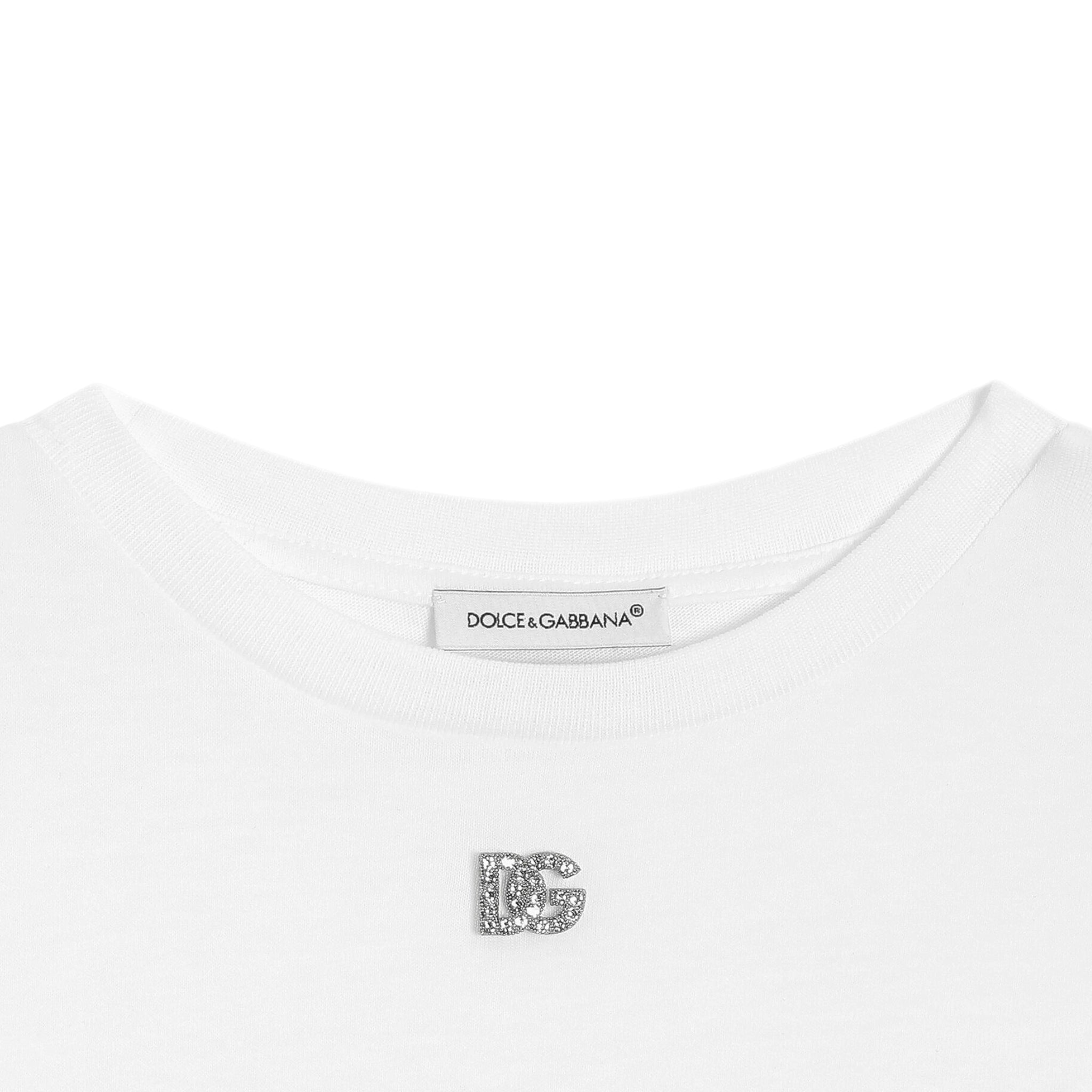 JERSEY T-SHIRT WITH RHINESTONES DG LOGO