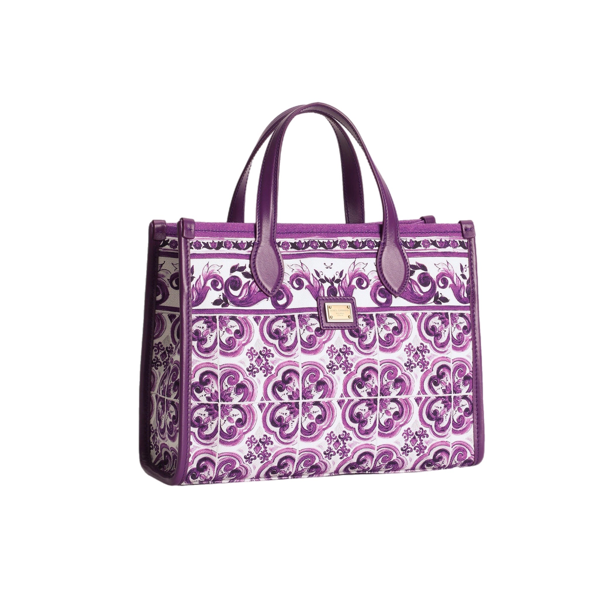 MAJOLICA-PRINT CANVAS HANDBAG