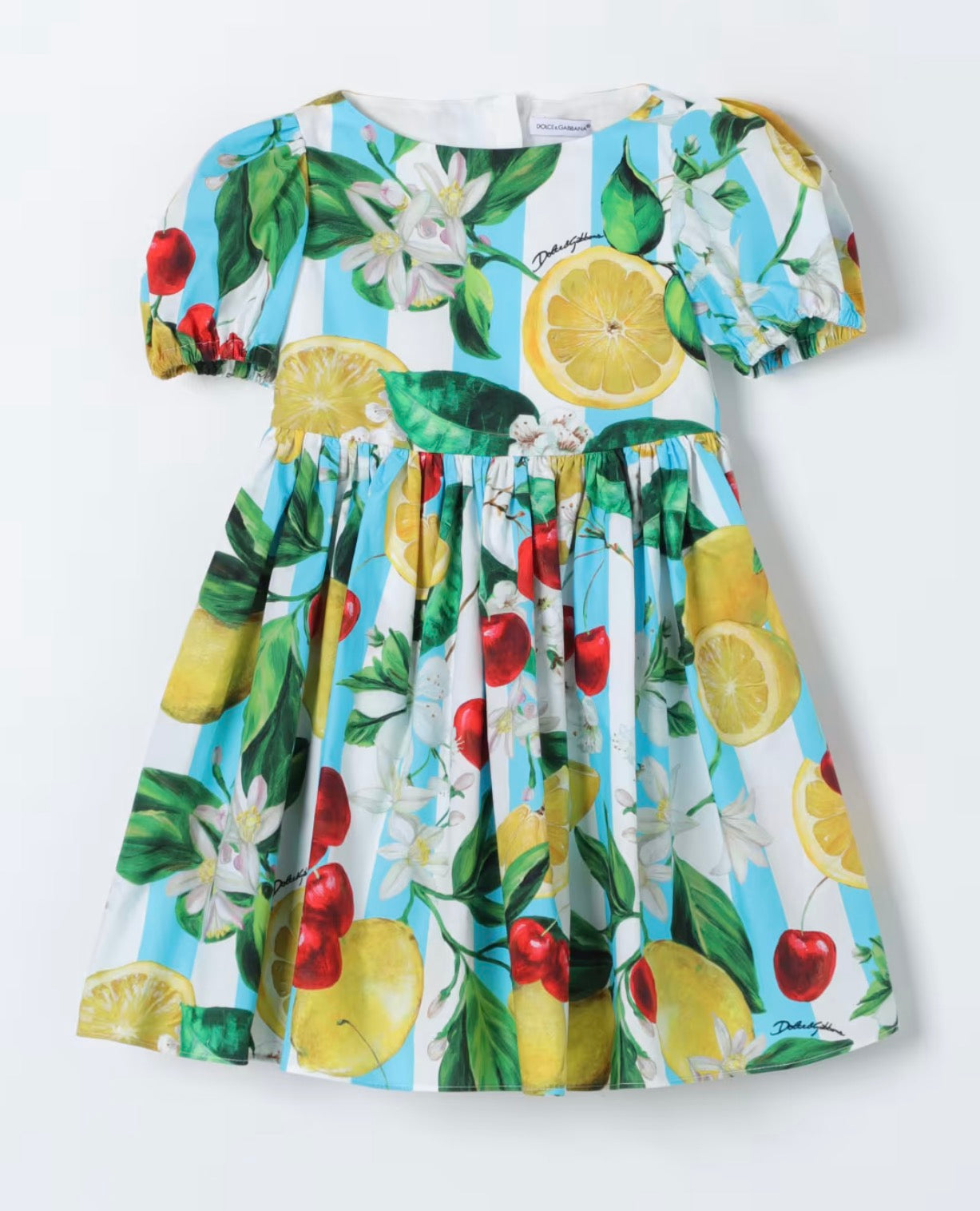 LEMON-PRINT SHORT SLEEVES DRESS