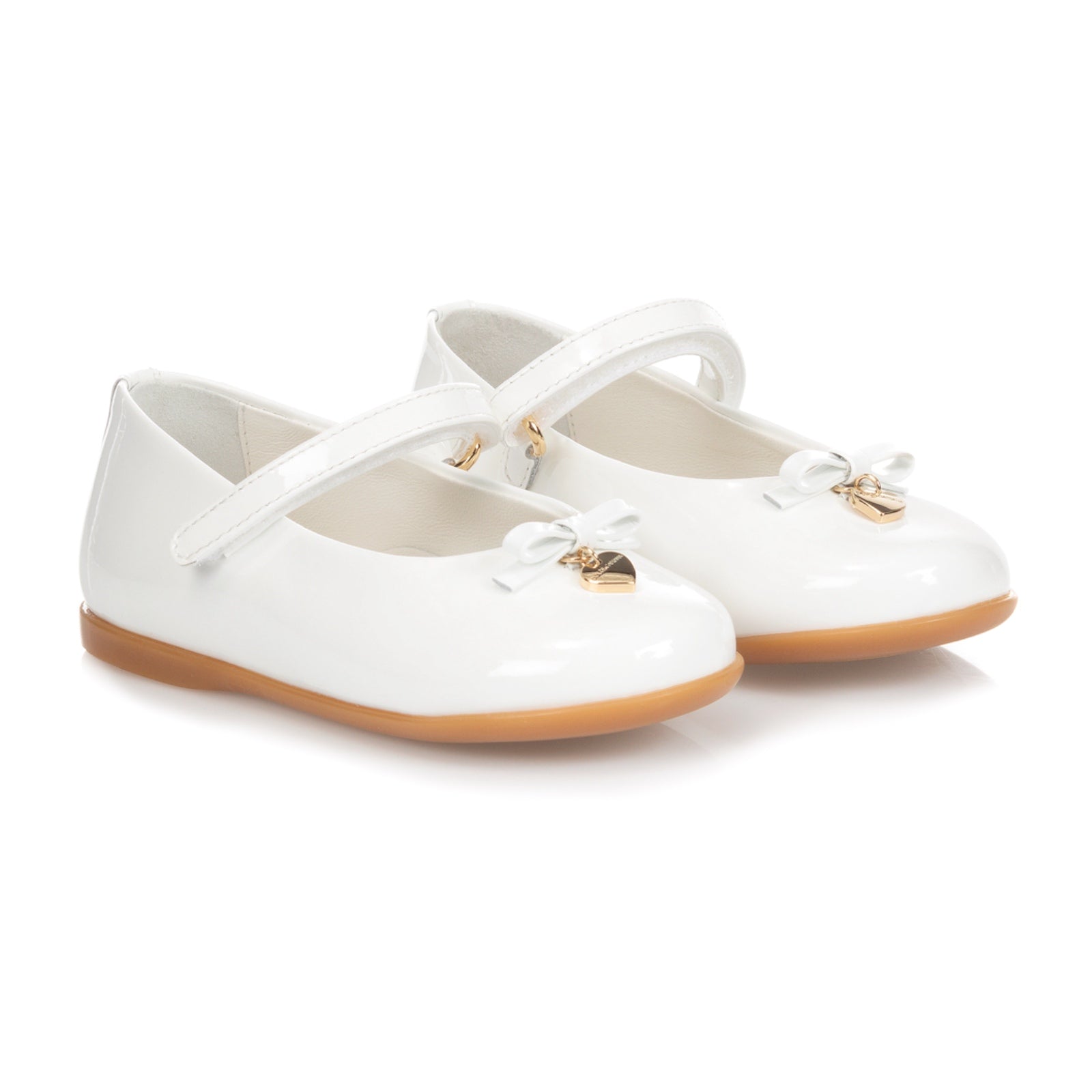 bow-detail leather ballet flats in white