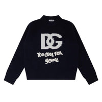 navy blue wool pullover