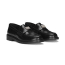 black polished moccassins