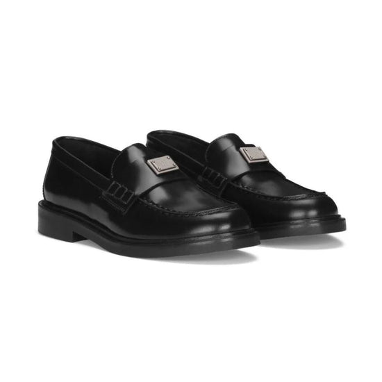 BLACK POLISHED MOCCASSINS