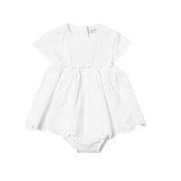 ALL-OVER EMBROIDERY WHITE DRESS SET