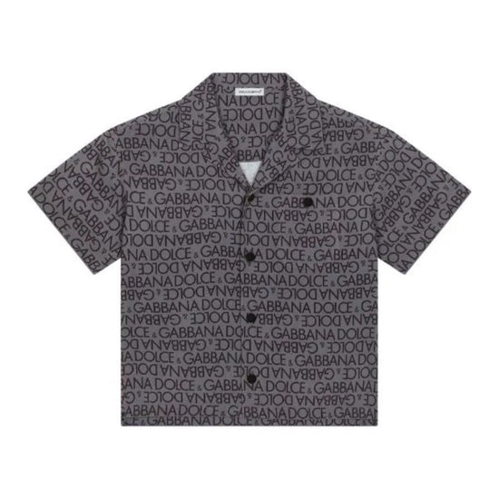 ALL-OVER LOGO GREY SHIRT