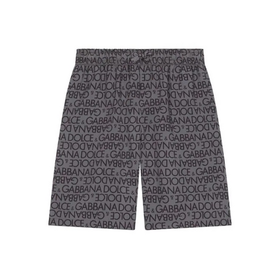 ALL-OVER LOGO GREY SHORTS