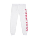 white sweatpants with majolica-logo