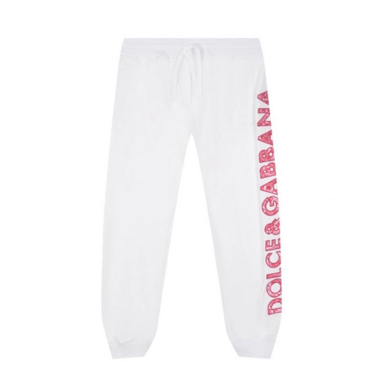 WHITE SWEATPANTS WITH MAJOLICA-LOGO