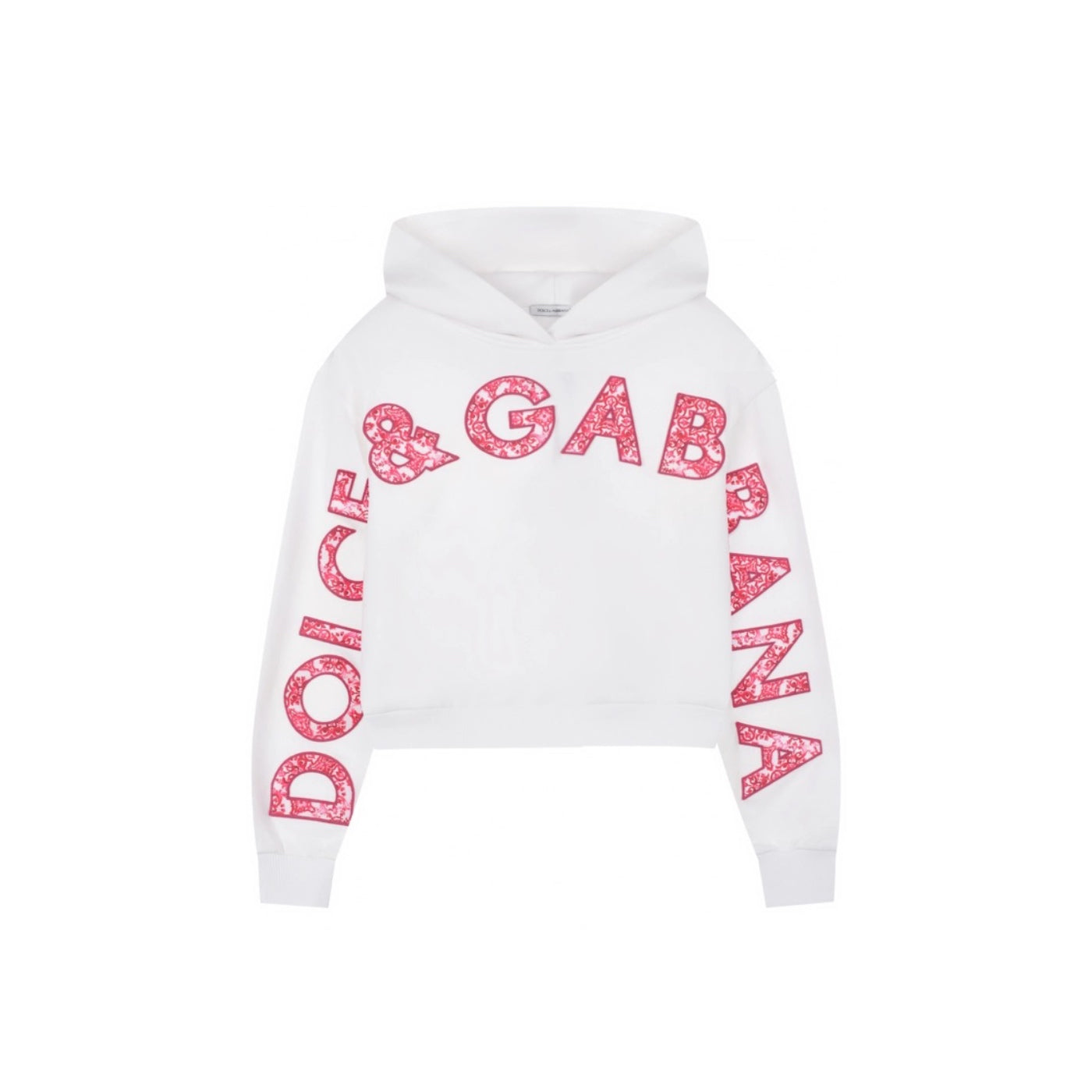 majolica-pink logo white sweatshirt