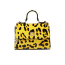 yellow leo-print shoulder bag