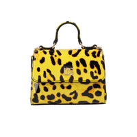 yellow leo-print shoulder bag