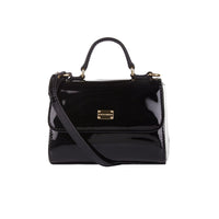 LEATHER SHOULDER BAG IN BLACK