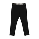 black logo-waistband leggings