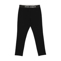black logo-waistband leggings