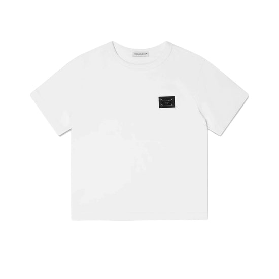 LOGO-PLAGUE T-SHIRT IN WHITE