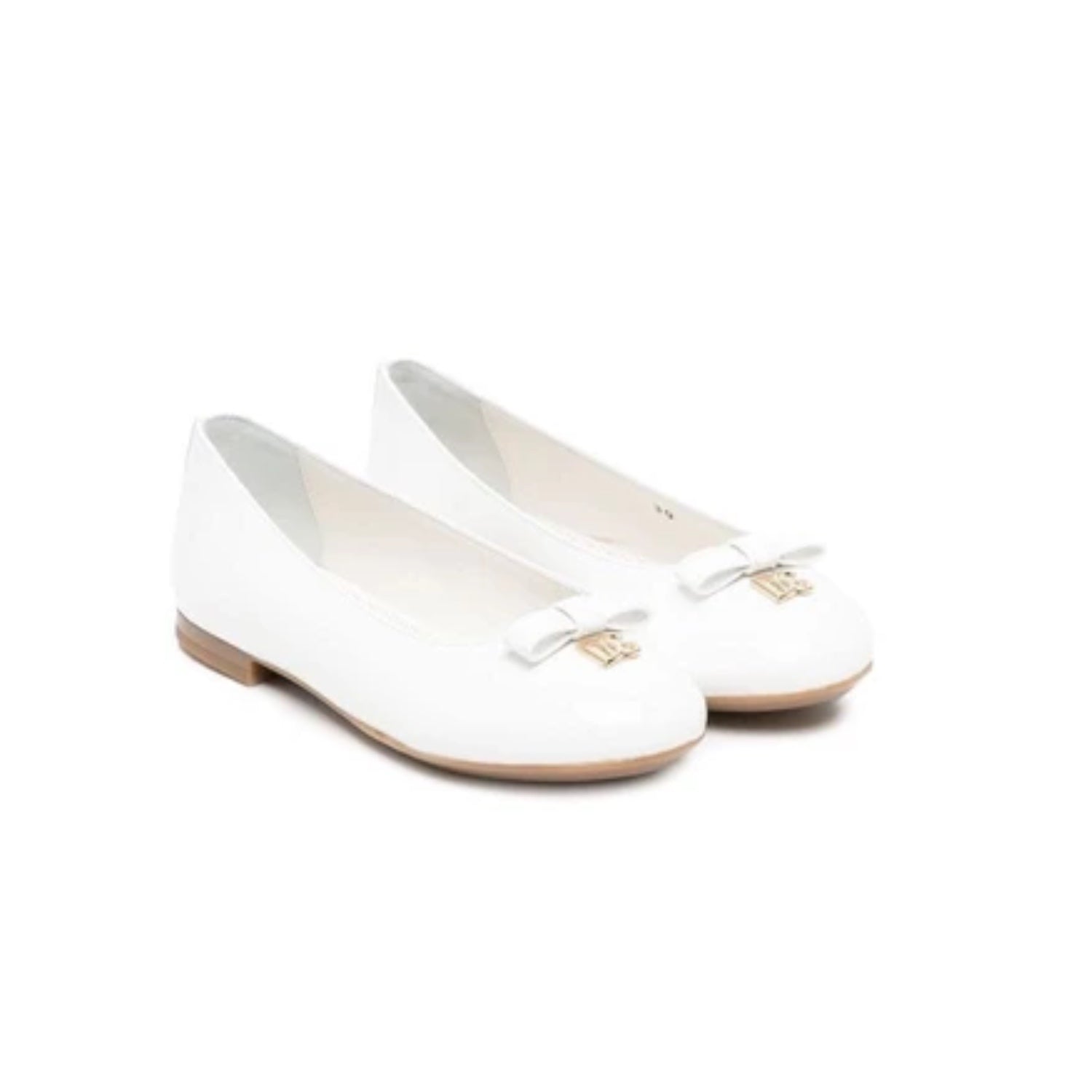 bow-detail ballerina shoes in white