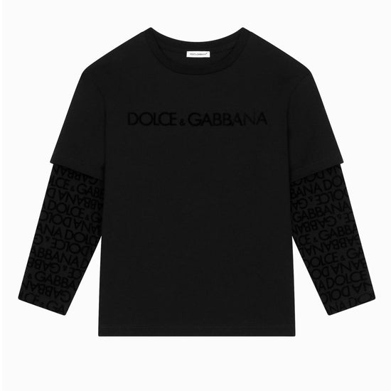 BLACK LOGO-PRINT LONG SLEEVE