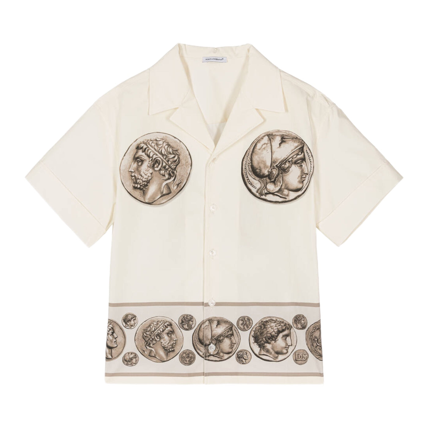 coin-print cotton shirt