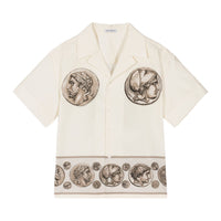 coin-print cotton shirt