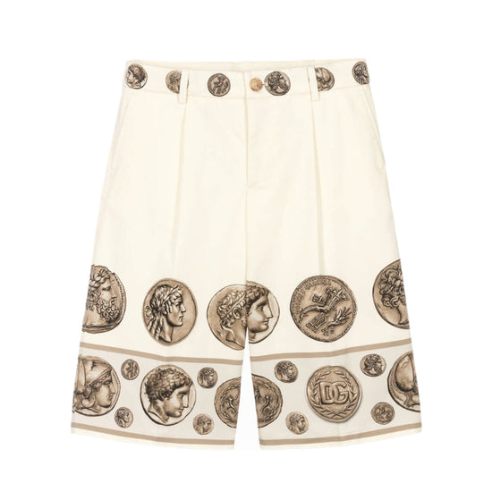 COIN-PRINT COTTON SHORTS