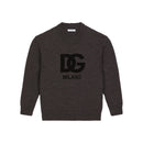 grey crewneck pullover in virgin wool